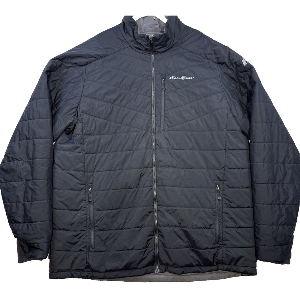 Eddie Bauer First Ascent Jacket Men T2XL Reversible Black Gray Insulated Outdoor